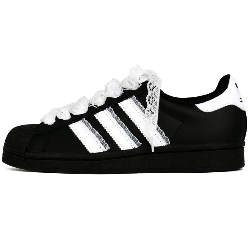 Adidas Originals SUPERSTAR Lazy Abrasion Resistant Low top Skateboard Shoes Unisex Black White