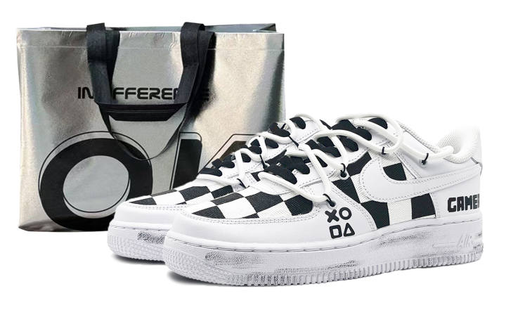 Nike Nike Air Force 1 07 Coverage Slip Resistant And Abrasion Resistant Low top Skateboard Shoes Unisex Black White
