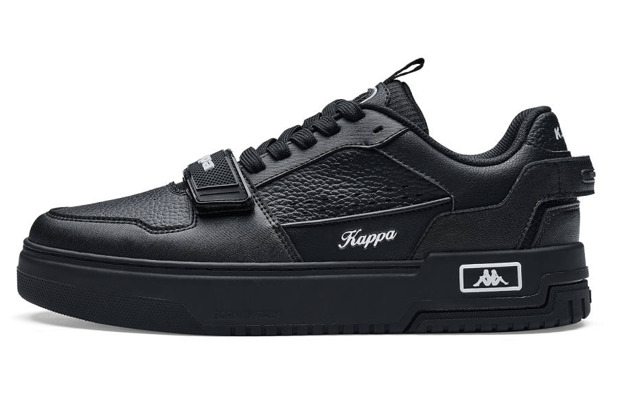Kappa Back to Back Abrasion Resistant Lightweight Low top Skateboard Shoes Unisex Black