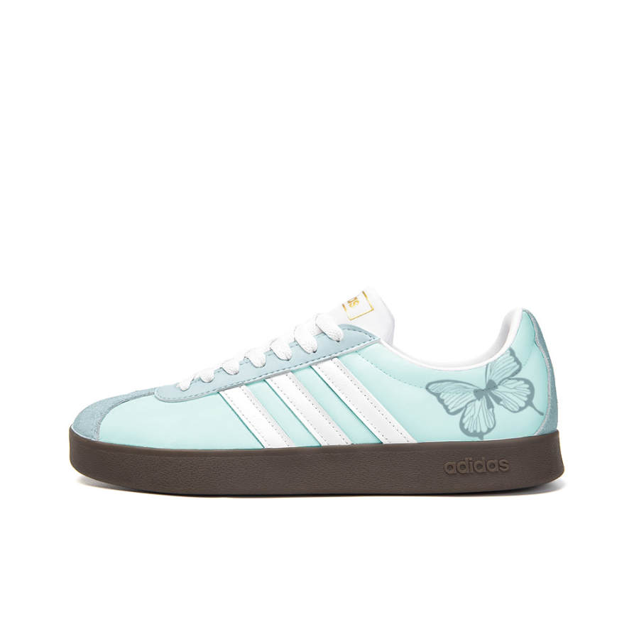 Adidas Neo VL Court 2.0 Leather Slip Resistant Abrasion Resistant Low top Skateboard Shoes Unisex Cyan