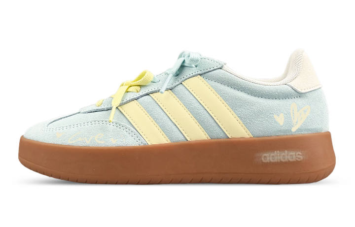 Adidas Adidas BARREDA Abrasion Resistant Low top Skateboard Shoes Unisex Green Yellow