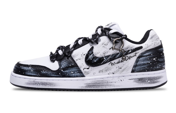 Nike Nike EBERNON Dark Moon Symphony Slip Resistant Low top Skateboard Shoes Men's Black White