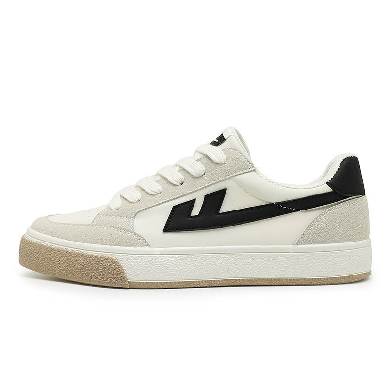 Warrior Slip Resistant, Abrasion Resistant, Lightweight, Breathable Low top Skateboard Shoes Unisex Beige Black