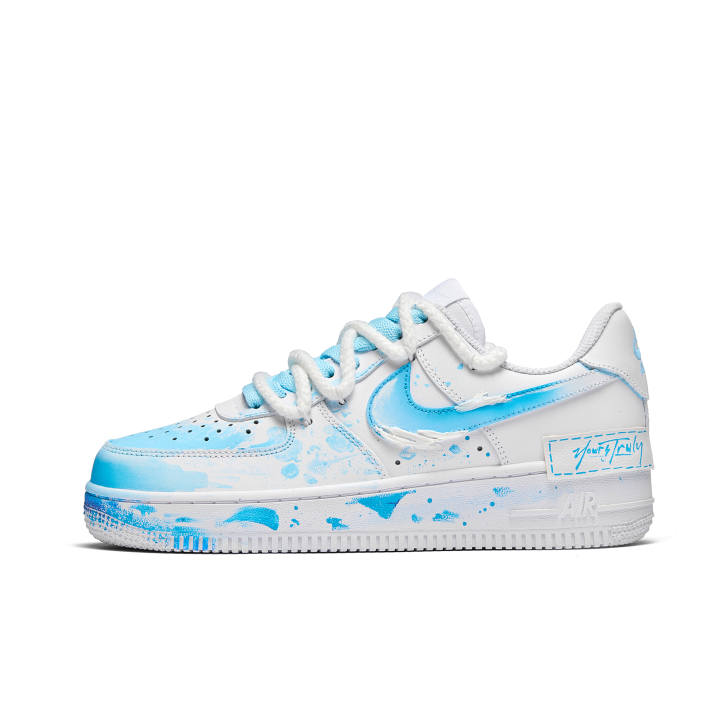 Nike Nike Air Force 1 Stream Stone Blue Cushioning Abrasion Resistant Cushioning, Wear Resistant Low top Skateboard Shoes