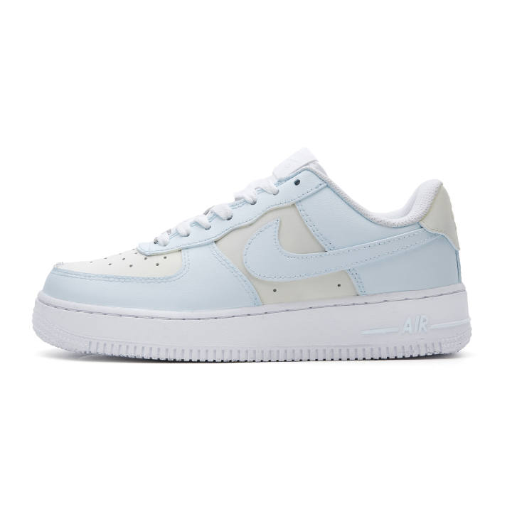 Nike Nike Air Force 1 Slip Resistant Abrasion Resistant Low top Skateboard Shoes Unisex Blue Yellow