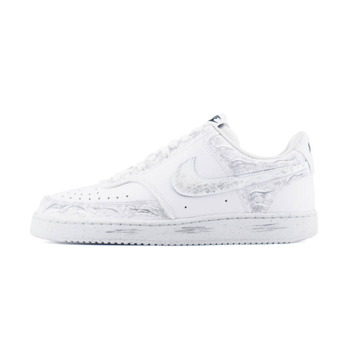 Nike Nike Court Vision 1 Abrasion Resistant Lightweight Low top Skateboard Shoes Men's White Gray