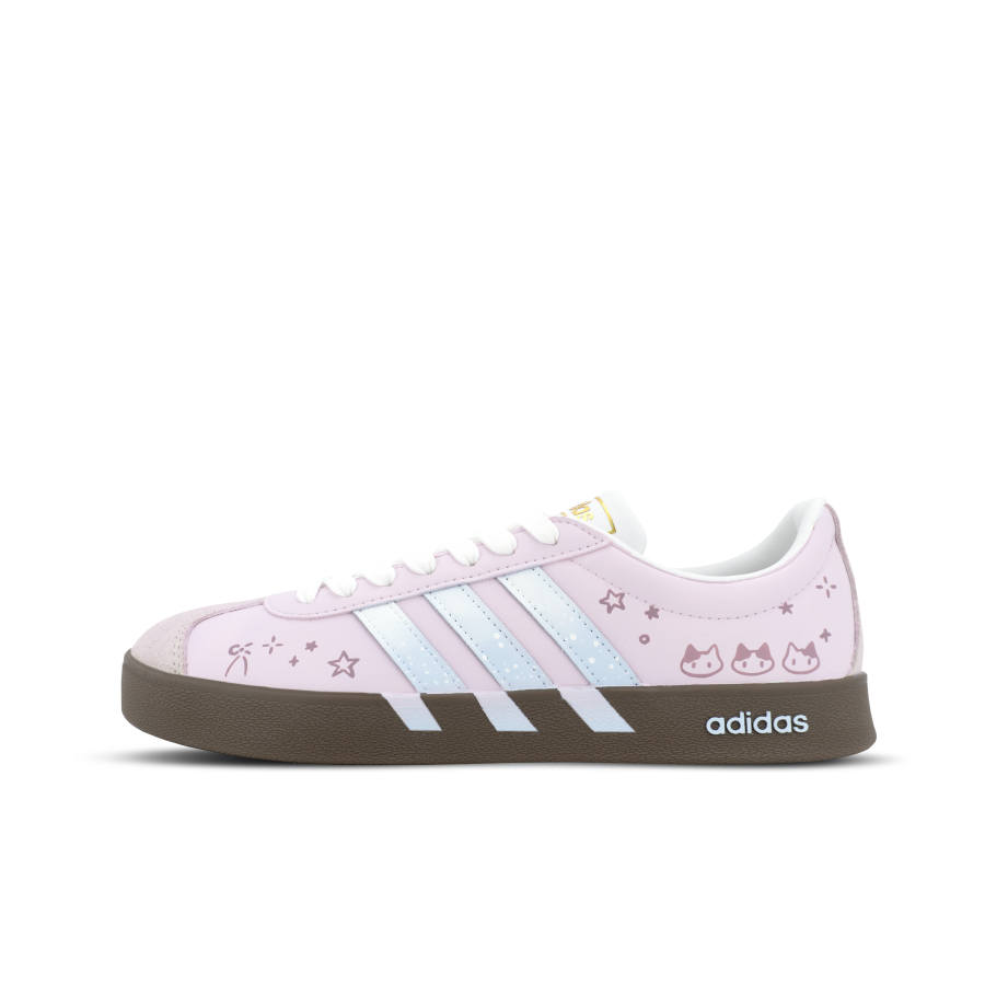 Adidas Adidas Vl Court Classic Gorilla Mischievous XJDD Leather Low top Skateboard Shoes Women's White Pink