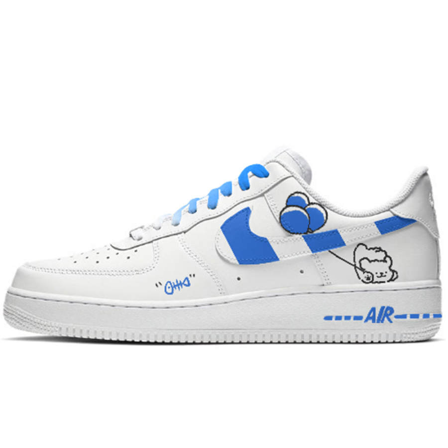 Nike Nike Air Force 1 Abrasion Resistant Low top Skateboard Shoes Unisex Blue White