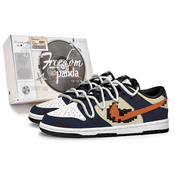 Nike Nike Dunk Slip Resistant Abrasion Resistant Low top Skateboard Shoes Unisex Blue Orange