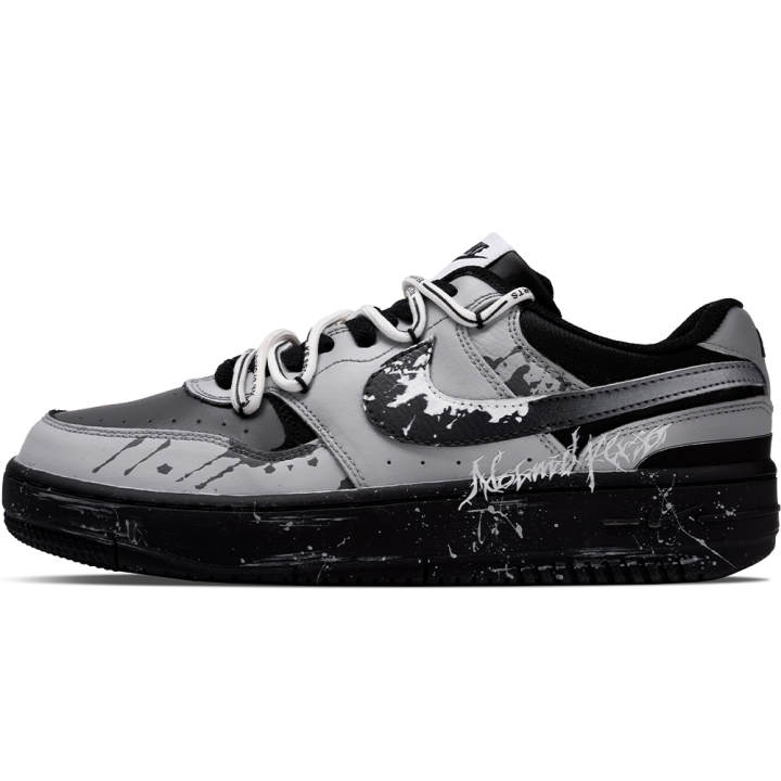 Nike Nike Gamma Force Skateboard Shoes Unisex Low Top Black White Gray