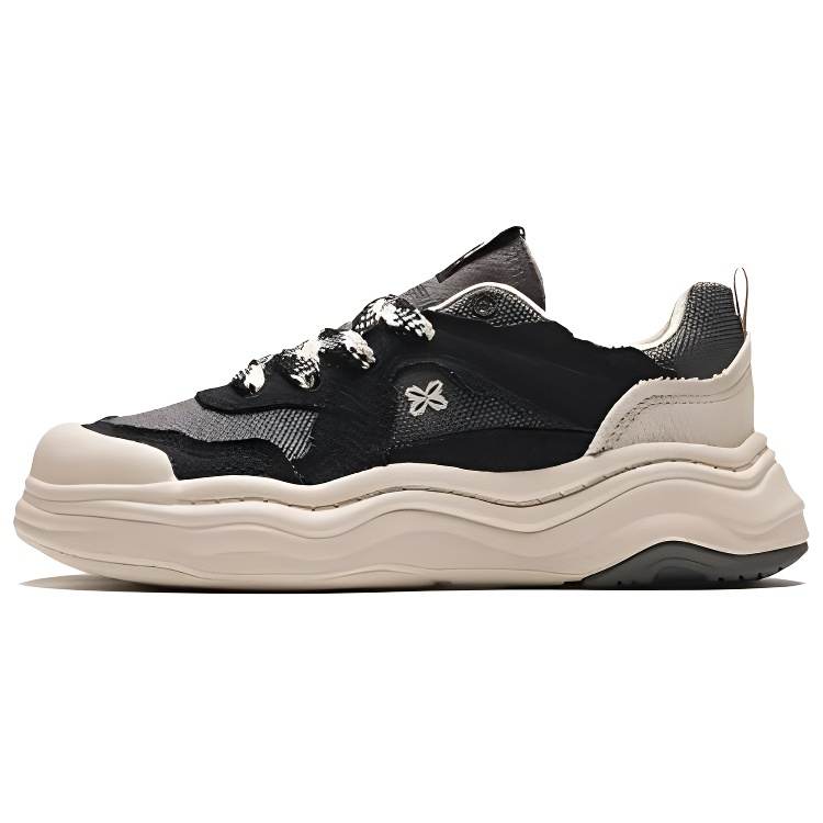Anta Lava Cake Waterproof Cushioning Low top Skateboard Shoes Women's Black White Gray