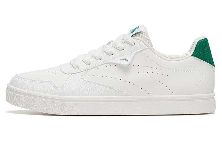 Anta Basic Slip Resistant Abrasion Resistant Low top Skateboard Shoes Men's White Green