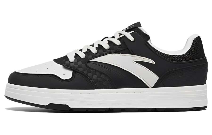 Anta Street Naughty Synthetic Leather Slip Resistant Abrasion Resistant Low top Skateboard Shoes Women's Black White