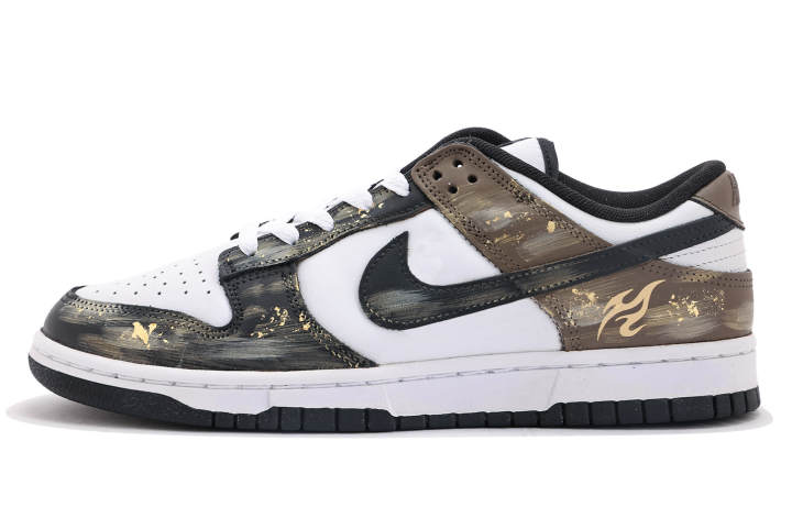 Nike Nike Dunk Abrasion Resistant Abrasion Resistant Low top Skateboard Shoes Unisex Black Brown