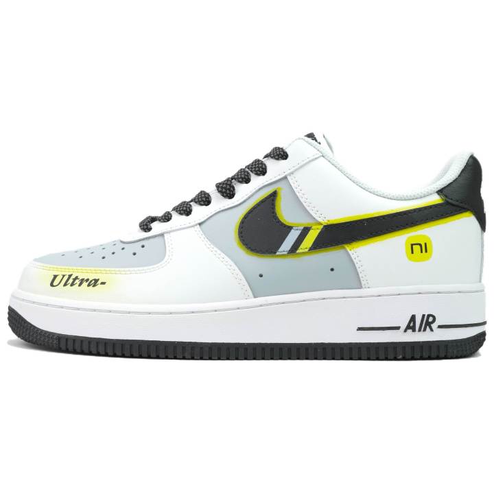 Nike Nike Air Force 1 Low top Skateboard Shoes Unisex Black White Gray