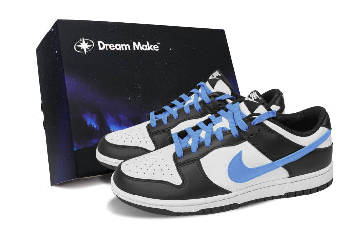 Nike Nike Dunk Blues Black Box Slip Resistant Cushioning Abrasion Resistant Low top Skateboard Shoes Unisex Dark Sky Blue