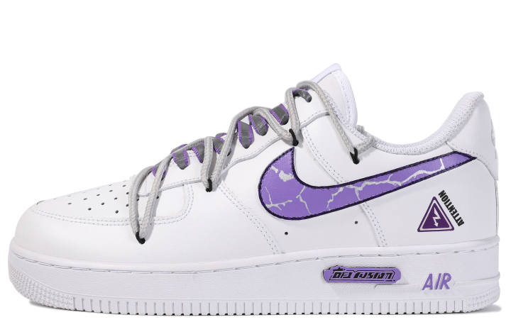 Nike Nike Air Force 1 Low ADCDAVINCI Custom Low top Skateboard Shoes Men's White Purple