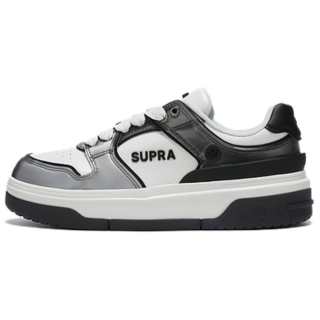 SUPRA 23FW Cushioning Abrasion Resistant Cushioning, Wear Resistant Low top Skateboard Shoes Unisex Black White Gray