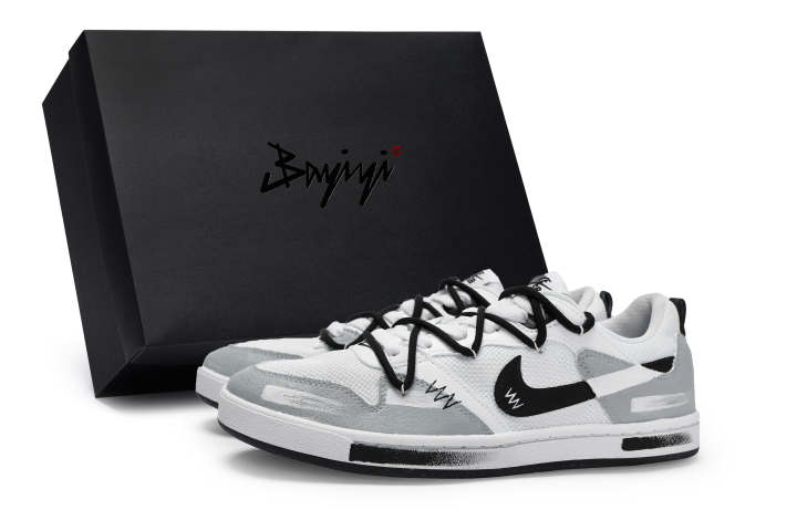Nike Nike SB Alleyoop 811 Manufacturing, Black White Patch, Special Shoe Box Slip Resistant Abrasion Resistant