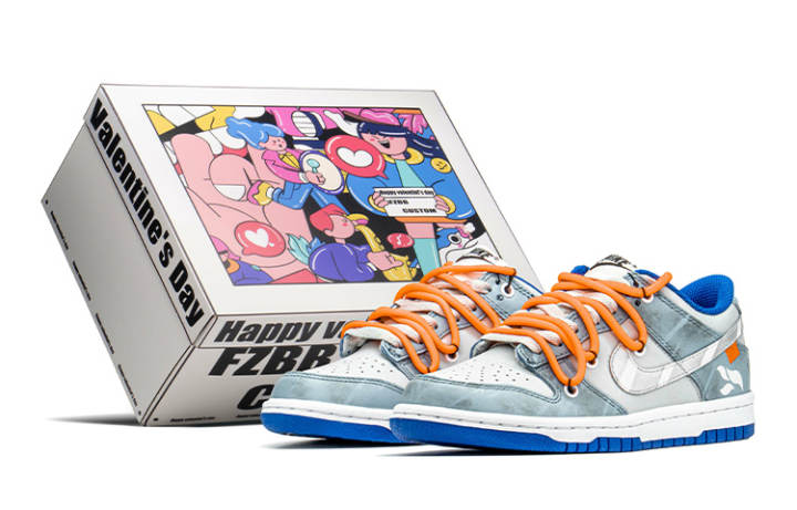 Nike Nike Dunk Low top Skateboard Shoes GS Blue Gray Silver