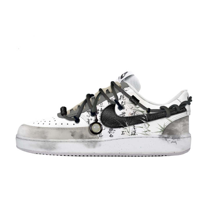 Nike Nike Court Vision 1 Slip Resistant Cushioning Low top Skateboard Shoes Men's Black White