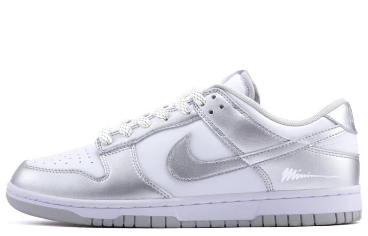 Nike Nike Dunk Abrasion Resistant Low top Skateboard Shoes Unisex Silver