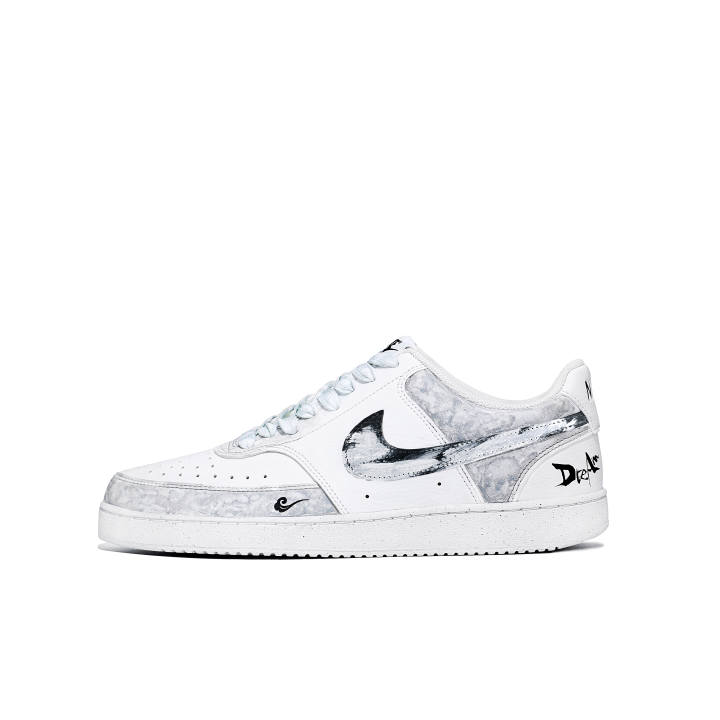 Nike Nike Court Vision 1 Leather Slip Resistant Abrasion Resistant Low top Skateboard Shoes Men's Light Gray