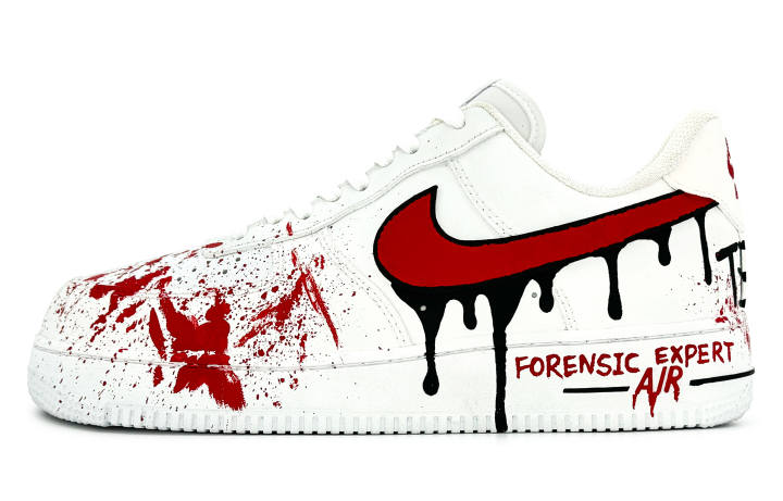 Nike Nike Air Force 1 Slip Resistant Abrasion Resistant Low top Skateboard Shoes Unisex White Red