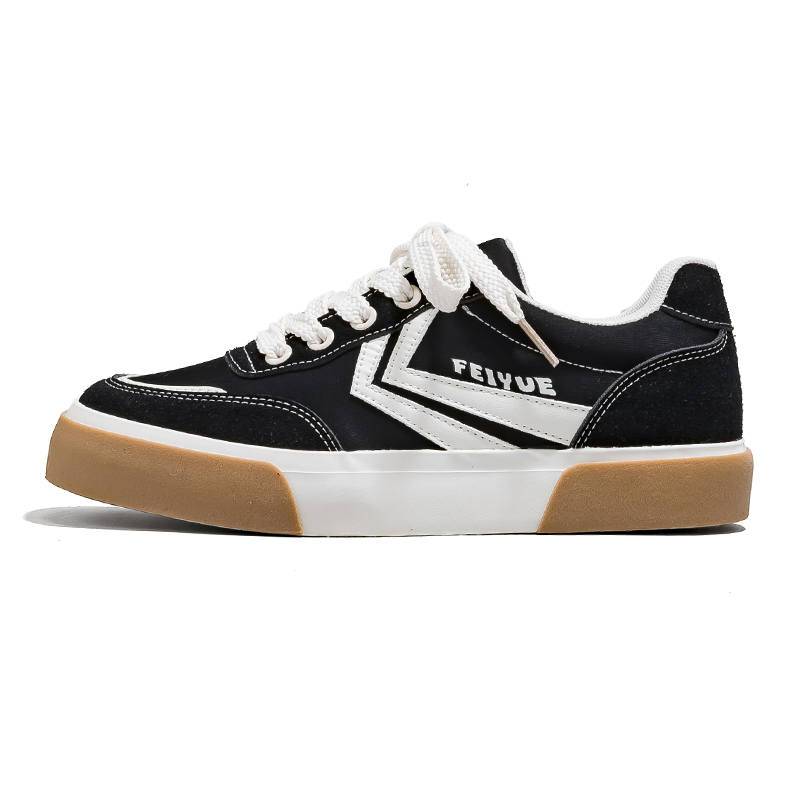 FEIYUE Wear-resistant And Lightweight Low-top Skateboard Shoes Women's Black Beige