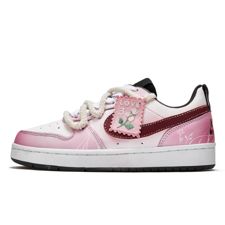 Nike Nike Court Borough Skateboard Shoes Women's Low Top Pink/White
