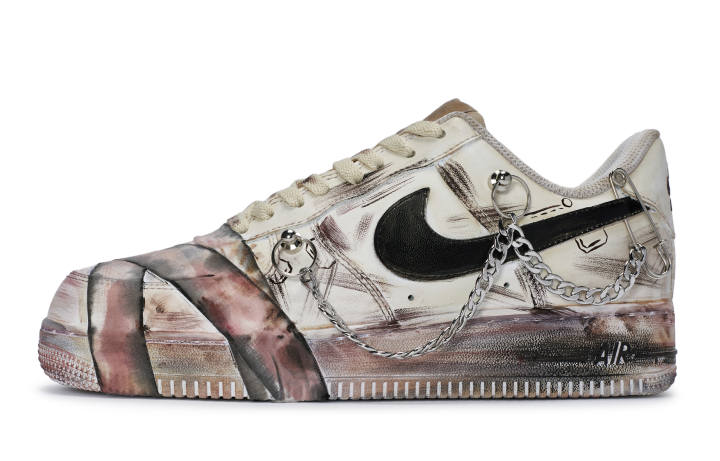 Nike Nike Air Force 1 811 Production, Destroyed Medical Officer Low top Skateboard Shoes Women's Pink Beige