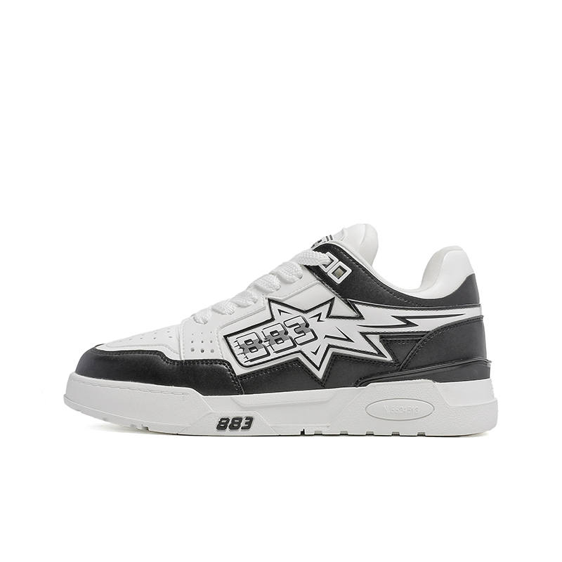 883 STAR Dance Shoes Pu Non Slip And Waterproof Abrasion Resistant Low top Skateboard Shoes Unisex Black White