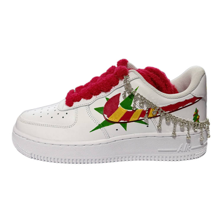 Nike Nike Air Force 1 Explosion Salt Low top Skateboard Shoes Women's White Red Yellow