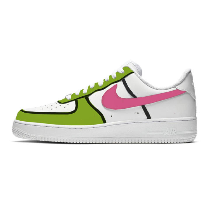 Nike Nike Air Force 1 07 Green Apple Amusement Park Leather Low top Skateboard Shoes Men's Green White