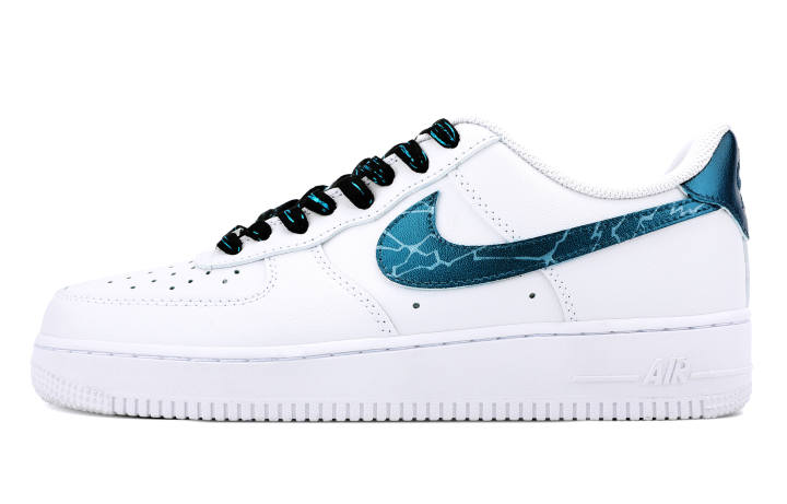 Nike Nike Air Force 1 Wear resistant And Lightweight Low top Skateboard Shoes Unisex White Blue