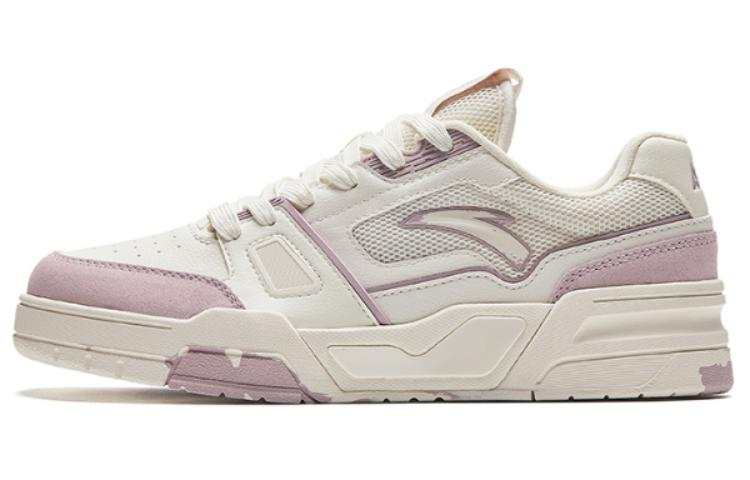 Anta Life Collection Flame Abrasion Resistant Breathable Low top Skateboard Shoes Women's Beige Purple