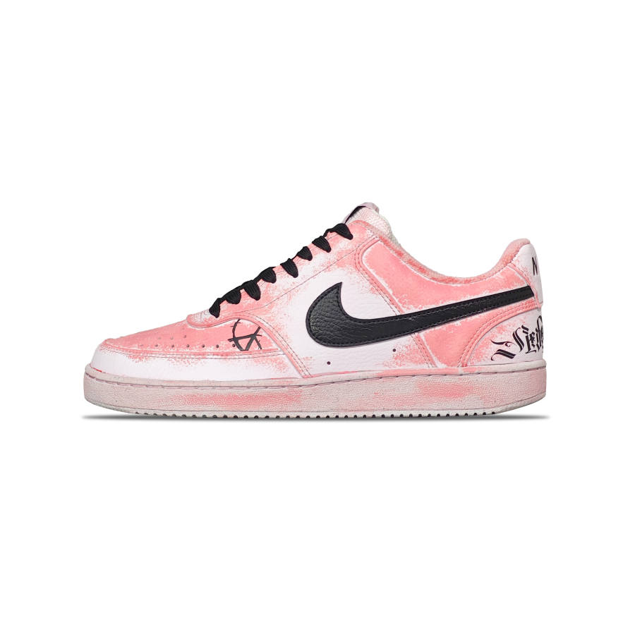 Nike Nike Court Vision 1 Synthetic Leather Slip Resistant Cushioning Low top Skateboard Shoes Men's Pink