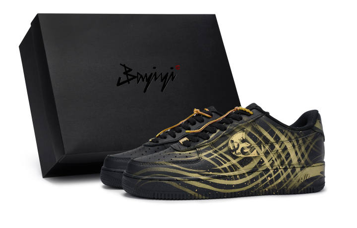 Nike Nike Air Force 1 07 811 Manufacturing, Golden Snake Ruiying, Special Shoe Box Ink Splatter