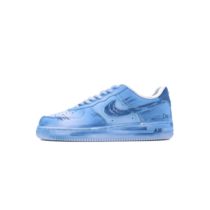 Nike Nike Air Force 1 Singularity, Azure Blue Journey Cow Leather Abrasion Resistant Breathable Low top Skateboard Shoes