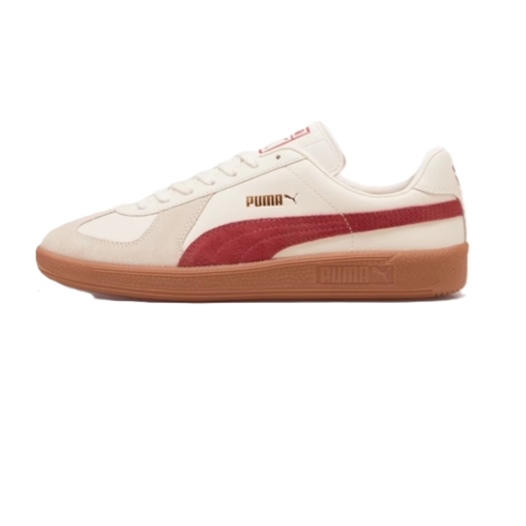 PUMA Army Trainer Soft And Comfortable Low top Skateboard Shoes Unisex White Red