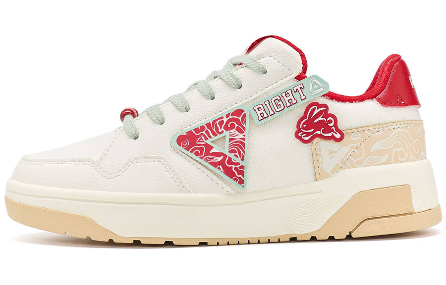 PEAK Skateboard Shoes Women's Low Top White/Red