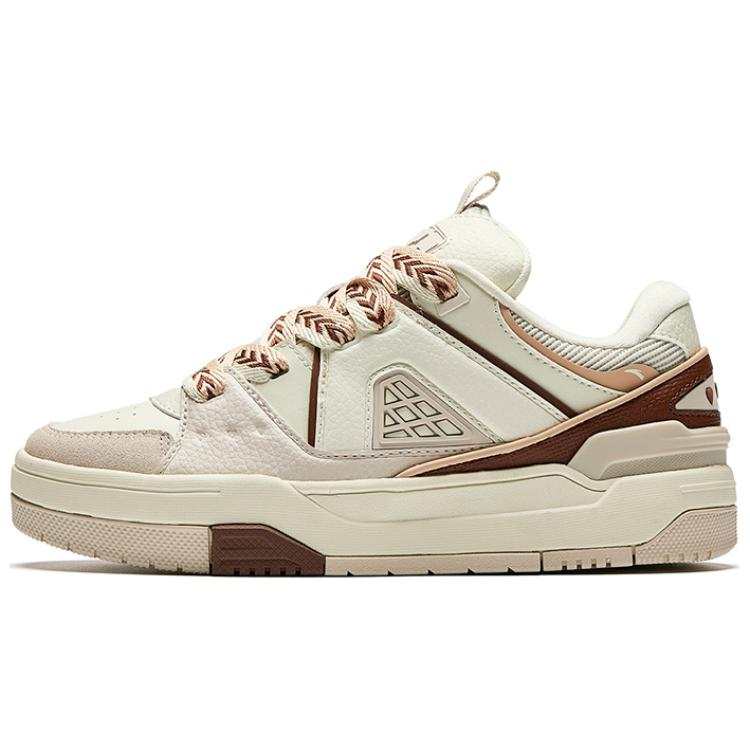 Anta Good Things Will Happen Slip Resistant Abrasion Resistant Low top Skateboard Shoes Women's Beige Red