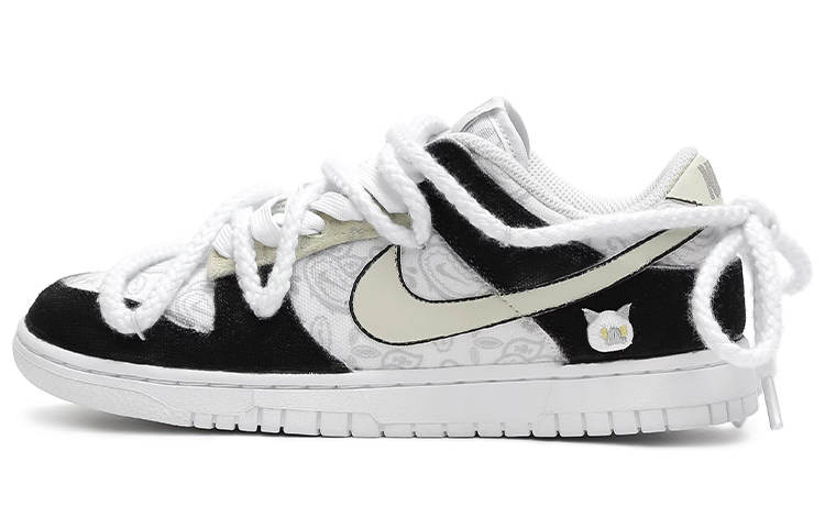 Nike Nike Dunk Low White Paisley Low top Skateboard Shoes Women's Black White Beige