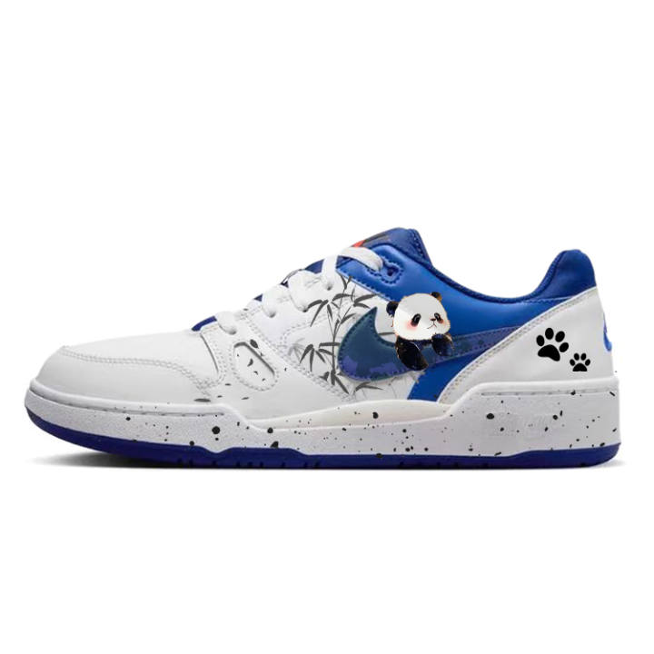 Nike Nike Full Force Slip Resistant Abrasion Resistant Low top Skateboard Shoes Men's White Blue