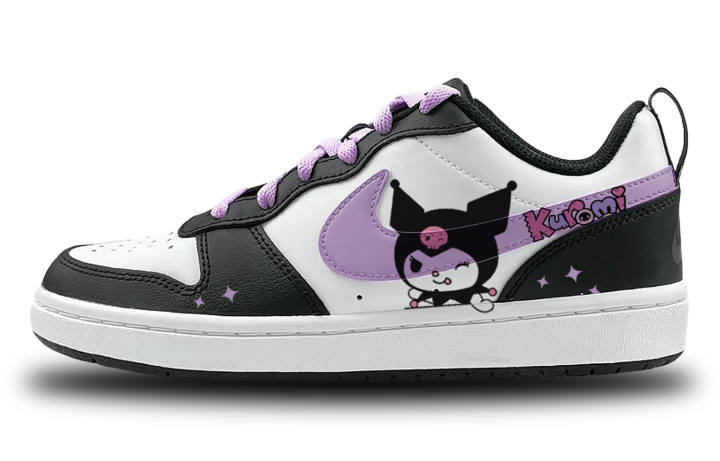 Nike Nike Court Borough Slip Resistant Lightweight Non slip Lightweight Low top Skateboard Shoes GS Black Purple White