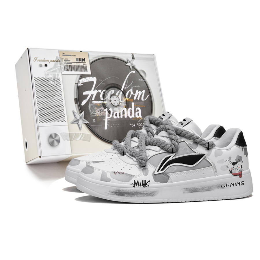 Li-Ning Li Ning Floating Boat Slip Resistant Cushioning Slip Resistant Cushioning Low top Skateboard Shoes Men's Gray White