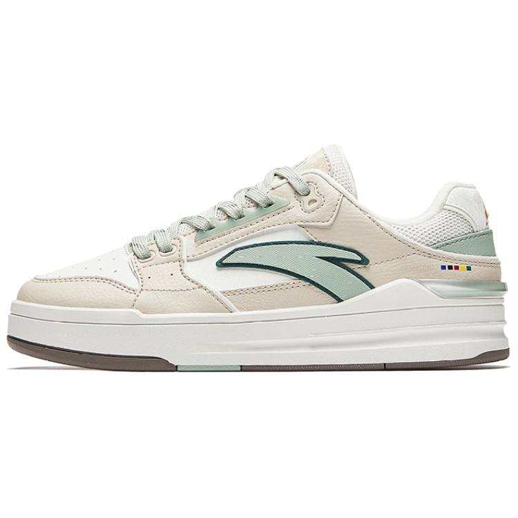 Anta Street Naughty Lite Abrasion Resistant Balance Low top Skateboard Shoes Women's White Beige Green