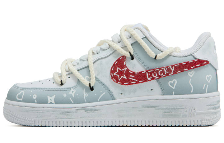 Nike Nike Air Force 1 Gentleman Blue Tone Slip Resistant Abrasion Resistant Low top Skateboard Shoes Men's Blue White