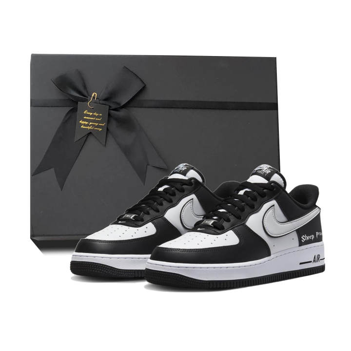 Nike Nike Air Force 1 Slip Resistant Abrasion Resistant Balance Low top Skateboard Shoes Unisex White Black