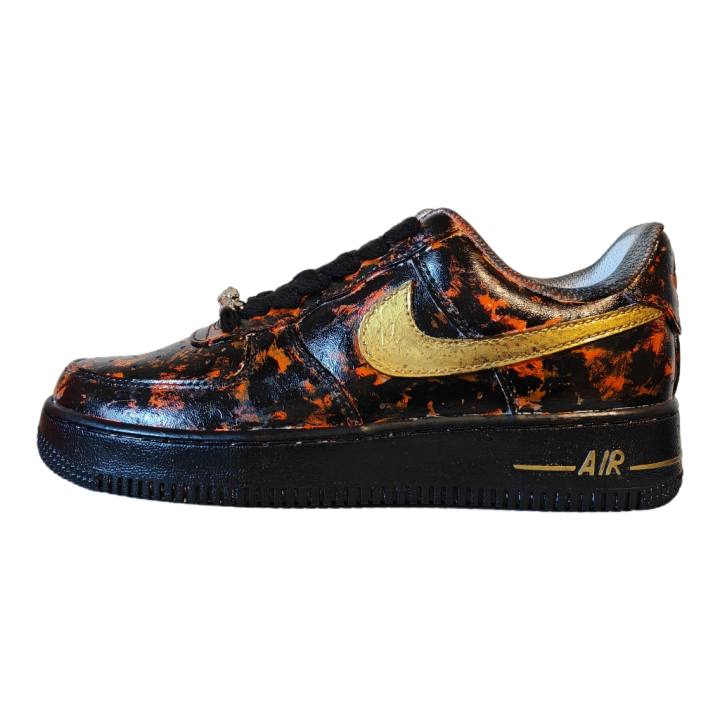 Nike Nike Air Force 1 Camouflage Youth Slip Resistant Slip Resistant Low top Skateboard Shoes Men's Black